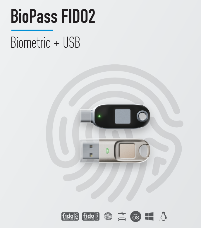 FIDO Security Key BioPass FIDO2 - Biometric + USB